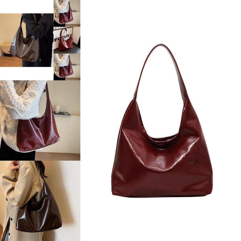 Large Capacity Red Vintage Style Shoulder Tote Bag For Women Ideal Wedding Accessory