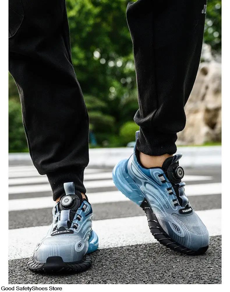 Men Sport Safety Shoes Cushion Work Sneakers Anti-Puncture Breathable Work Shoes Boots Men Women Steel Toe Shoes Lightweight
