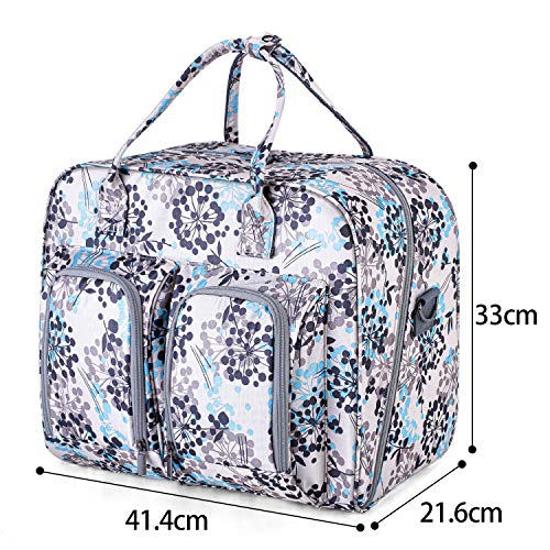 Teamoy Sewing Machine Carrying Case with Bottom Plate, Dandelion Design