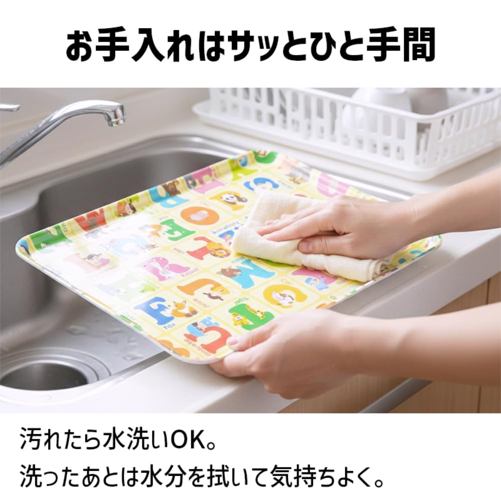 Magnetic Petit Stamp Stylish Made in Japan TATSU-CRAFT Non-Slip Tray, 37cm, Tray, Plastic, Rectangular, Kitchen/Refrigerator Storage, Dining/Café
