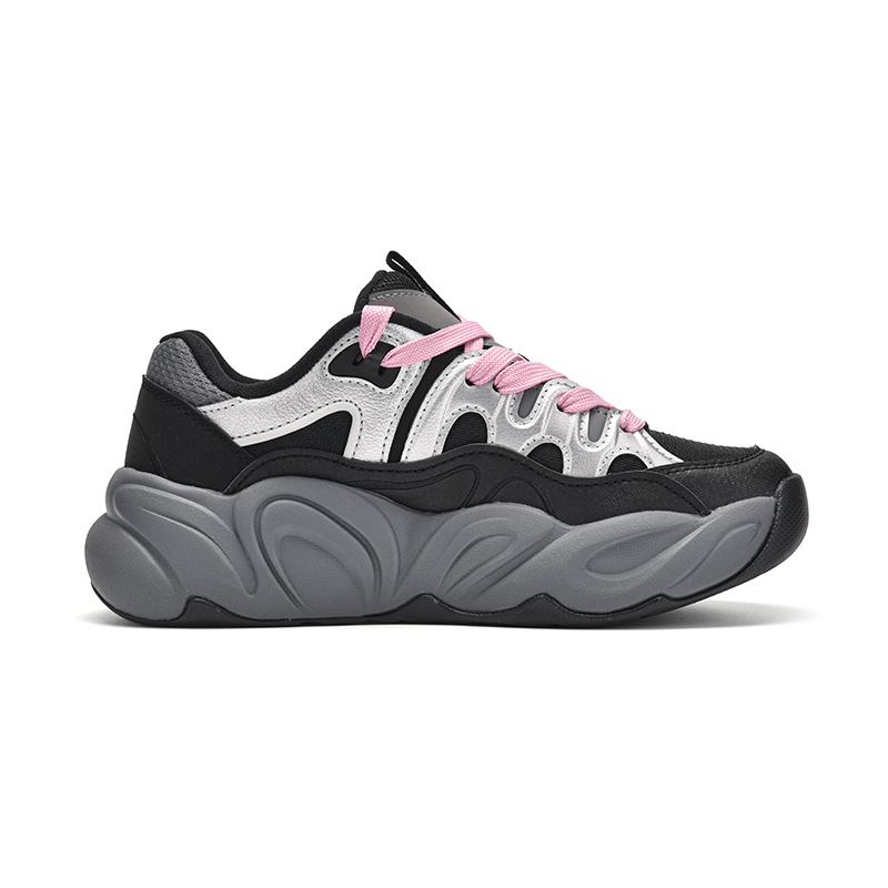 Anta Duo Duo Shoes Comfortable Versatile Non-Slip Wear-Resistant Breathable Low-Top Dad Shoes Women sneaker Black White 122538888R-4