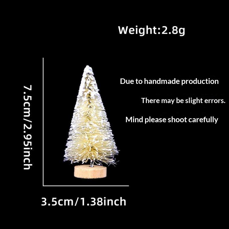 Mini Artificial Christmas Trees With Snow Frosted Finish Wooden Bases For Tabletop Decor Holiday Party Home Diy Crafts