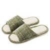 Linen slippers women's new home slippers couple home four seasons open mop silent floor mop