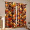 Set Of 2 Vibrant Autumn Leaf Printed Curtains Designed Quality Material Ideal Fall Themed Home Window Dec Curtain Sheer Polyester