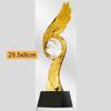 Individuell Kreative Flügel Goldene Ähre Weizenähre 5 Sterne Harzmedaille, Auszeichnung für hervorragende Mitarbeiter, Heimdekoration Kristallpokal 1 Stück