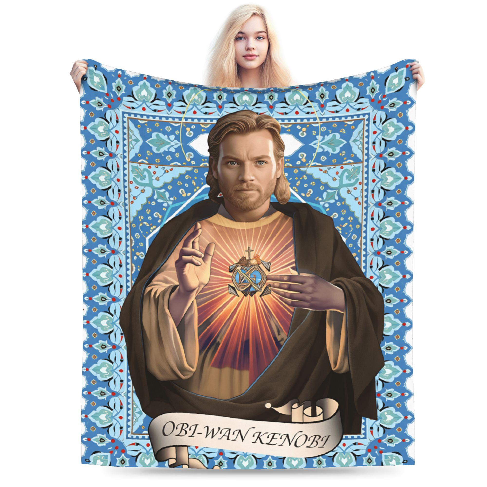 

Space Jesus Inspired Ewan McGregor by Hofmann s Print Jesus Oil Painting Blanket Plush Bedding Throws For Kids Bedspread Bed 30x40in