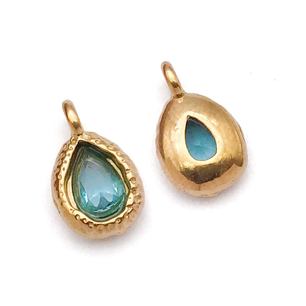 Stainless Steel Water Drop 7x12mm Zodiac Stone Pendant for DIY Jewelry