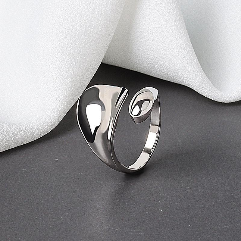 

925 Sterling Silver Temperament Droplets Open Finger Rings for Women Geometric Ring Money 925 Wedding Party Jewelry Gift One Size