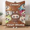 Labubu Customize Text Blanket Lightweight Customizable Blanket Warmthful Decor Great for Office Chair Home Decor Livingroom Sofa