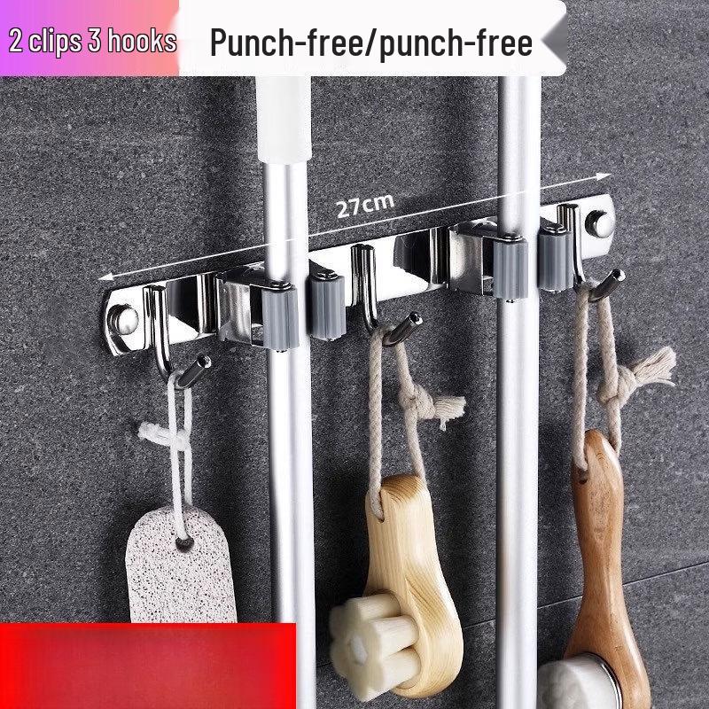 ZNMW Punch-Free Multi-Purpose Mop and Broom Holder