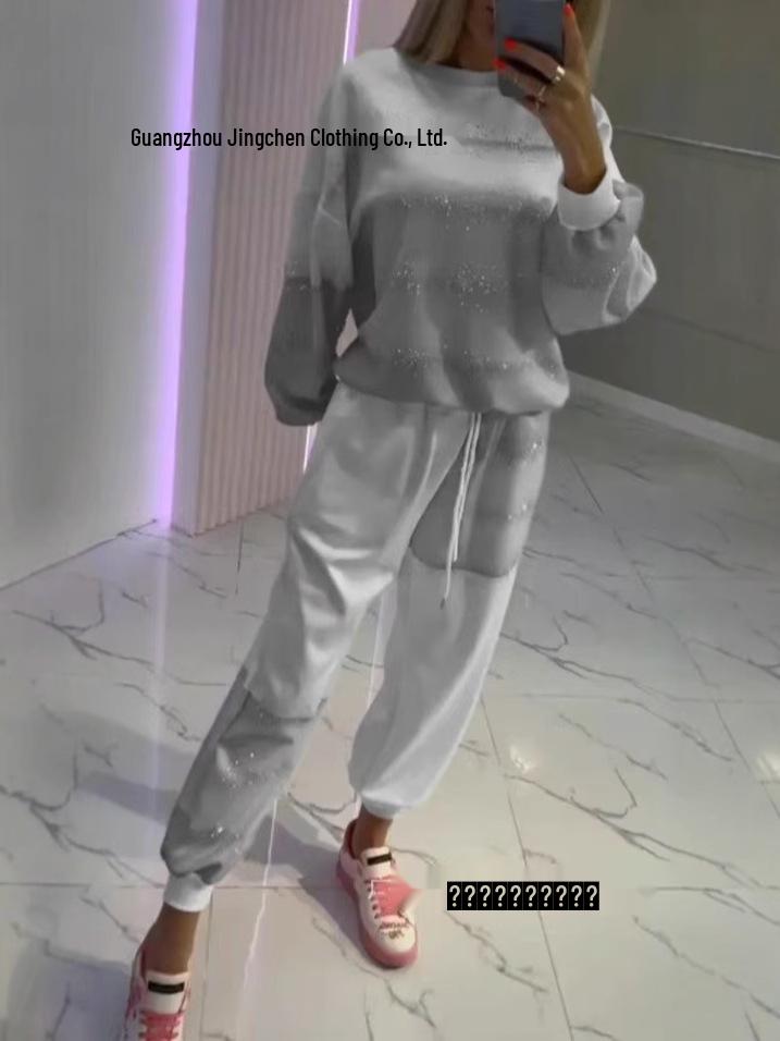 2025 Spring/Summer Women's Gradient Color Sweatshirt & Sweatpants Set