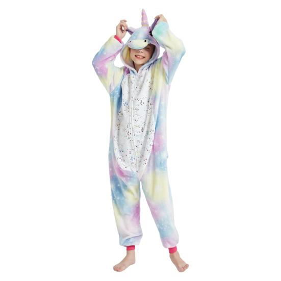 

Фланелевий лаунж-комбінезон з ексклюзивним капелюхом із тваринами Яскрава кольорова піжама з довгим рукавом із зірковим візерунком Дитячий щоденний одяг у мультяшному стилі S