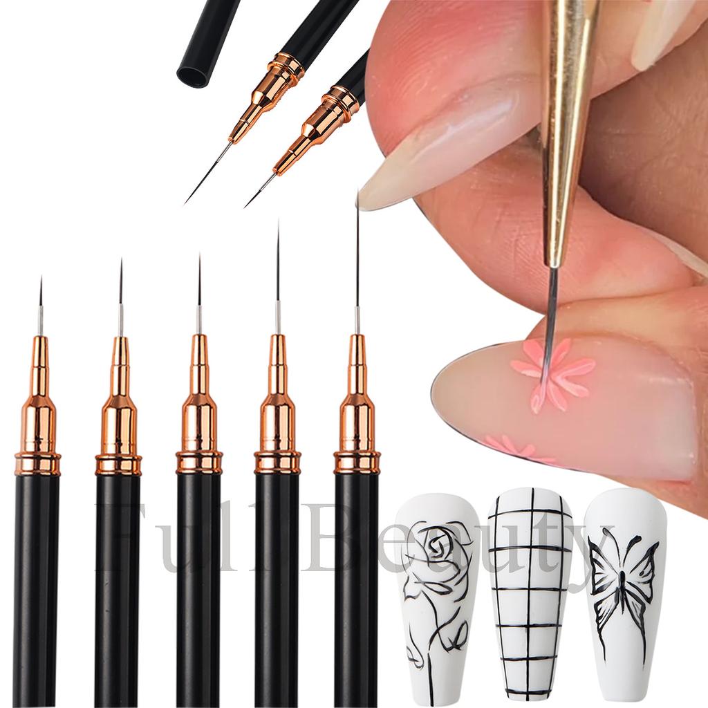 New nail art tools 5 sets Japanese ultra-fine nail art pull line pen hand-painted set