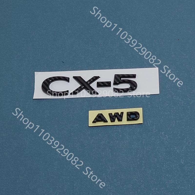 For Mazda CX-50 Black Front Logo, Middle Grille Sticker, CX-5 Rear Logo, Luggage Compartment Logo Accessory Sticker Carbon Fiber Xlnpu00