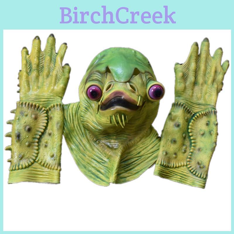 Halloween Latex Fish Monster Mask With Gloves For Costume Role Play And Horror Events