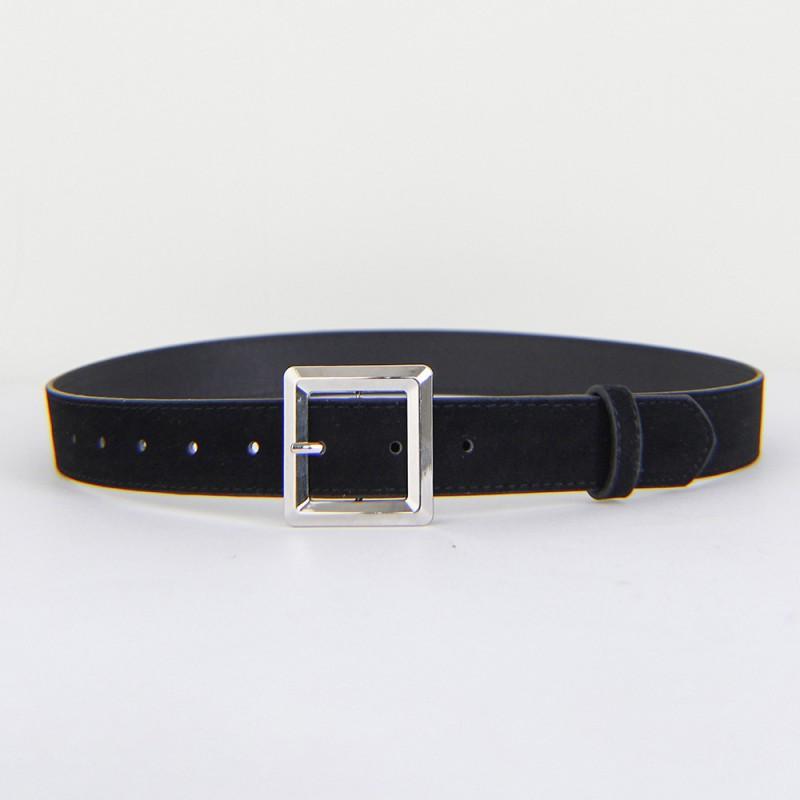 Womens Vintage Suede Brown Belt With Zinc Alloy Buckle 3.2cm Wide Adjustable Skirts Jeans Fashionable Everyday Accessory