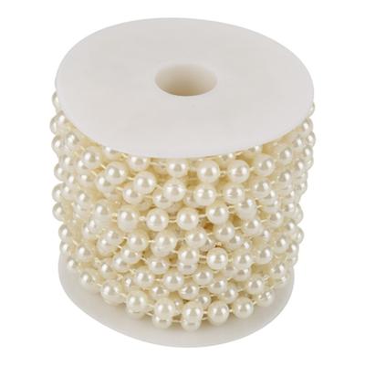 8mm Größe Perlenkette Beige Farbe Kunstperlenkette 10M Weiße Perlenschnur Blumige Mittelstücke
