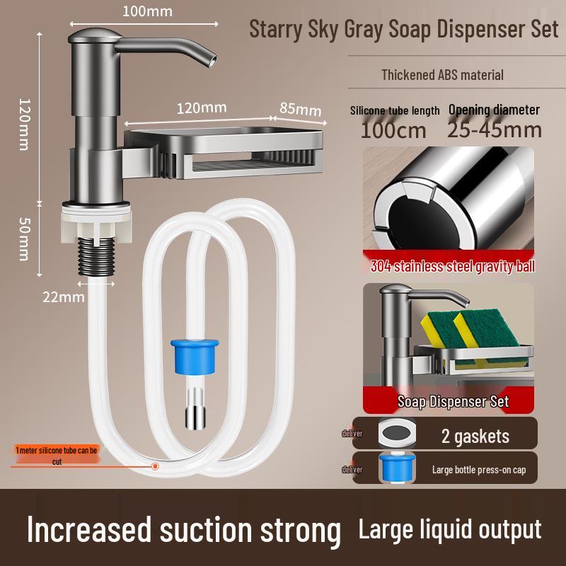 Kitchen Sink Soap Dispenser with Extended Tube for Dishwashing Liquid