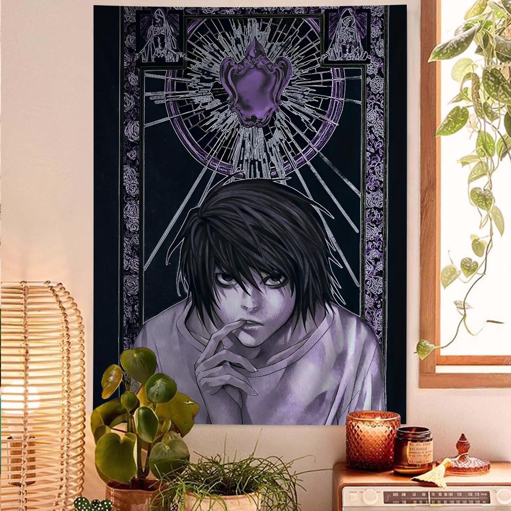 Anime Death Note Poster Manga Dragon Cartoon Tapestry Art SciFi Room Decor Wall Hanging for Bedroom Living Room Dorm Design