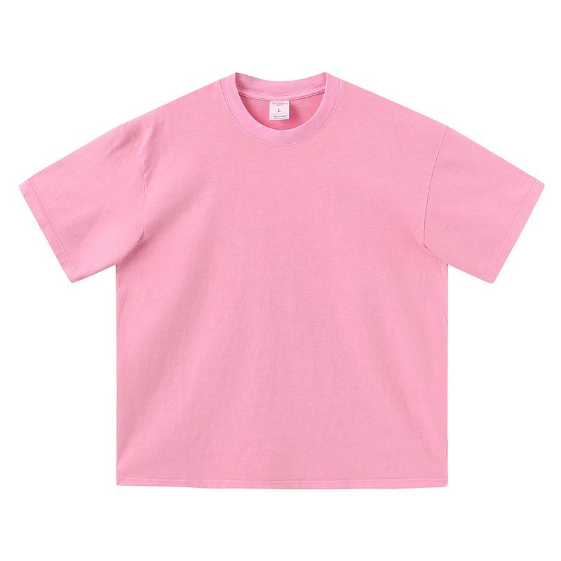 Men'S Trendy Brand Summer Washed And Dyed Old Light Version Short-Sleeved T-Shirt Heavy Cotton Casual High Street Half-Sleeves