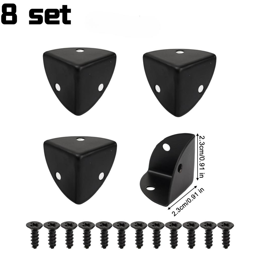40/4Sets Iron Wooden Crate Corner Protectors for Jewelry Wine Gift Box 3 Holes Corner Protector Guard Decor with Screws Supplies