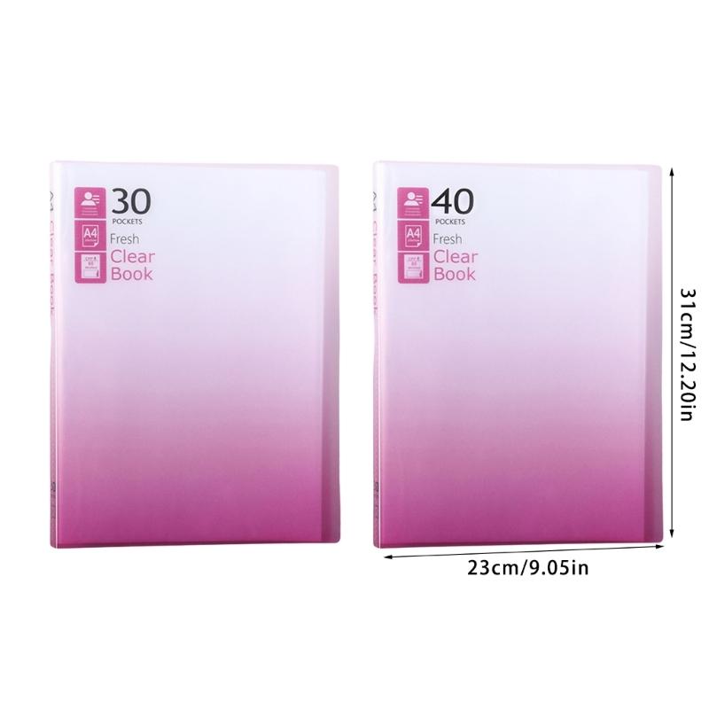 30 Pockets Display Folder Multipurpose Document Project Folder Letter Size Display Folders Book with Protective Sleeve