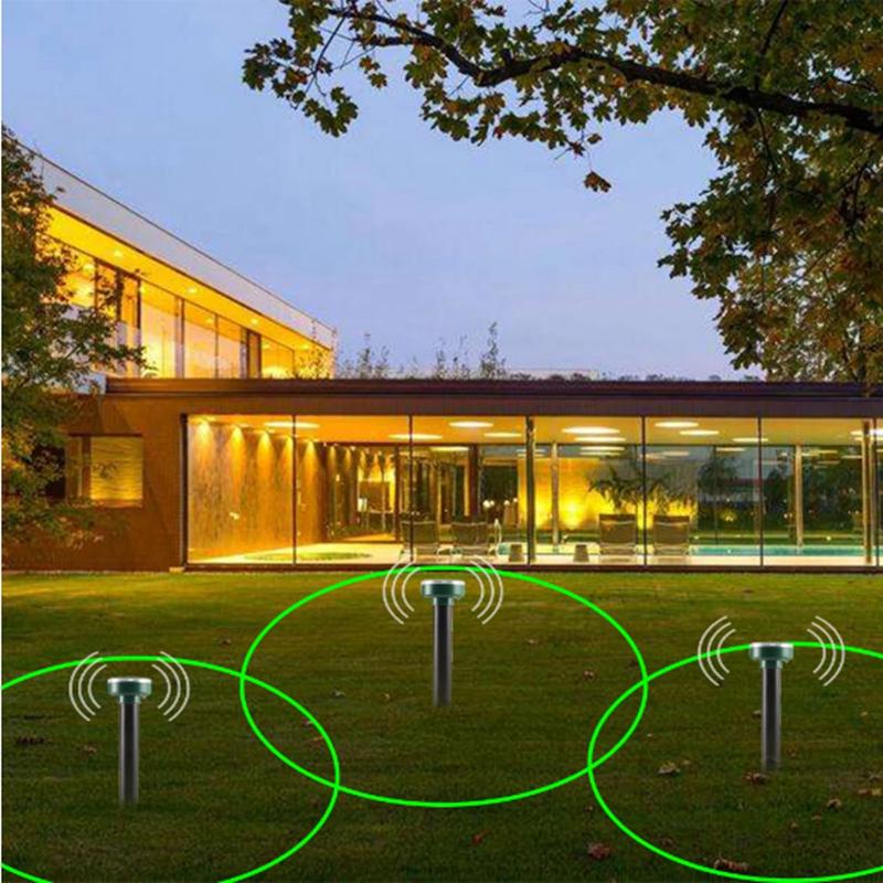 4 bucăți, cu ultrasunete, cu energie solară, respingător de dăunători, respingător de rozătoare, lampă de curte în aer liber, respingător de șoareci pentru terenuri agricole