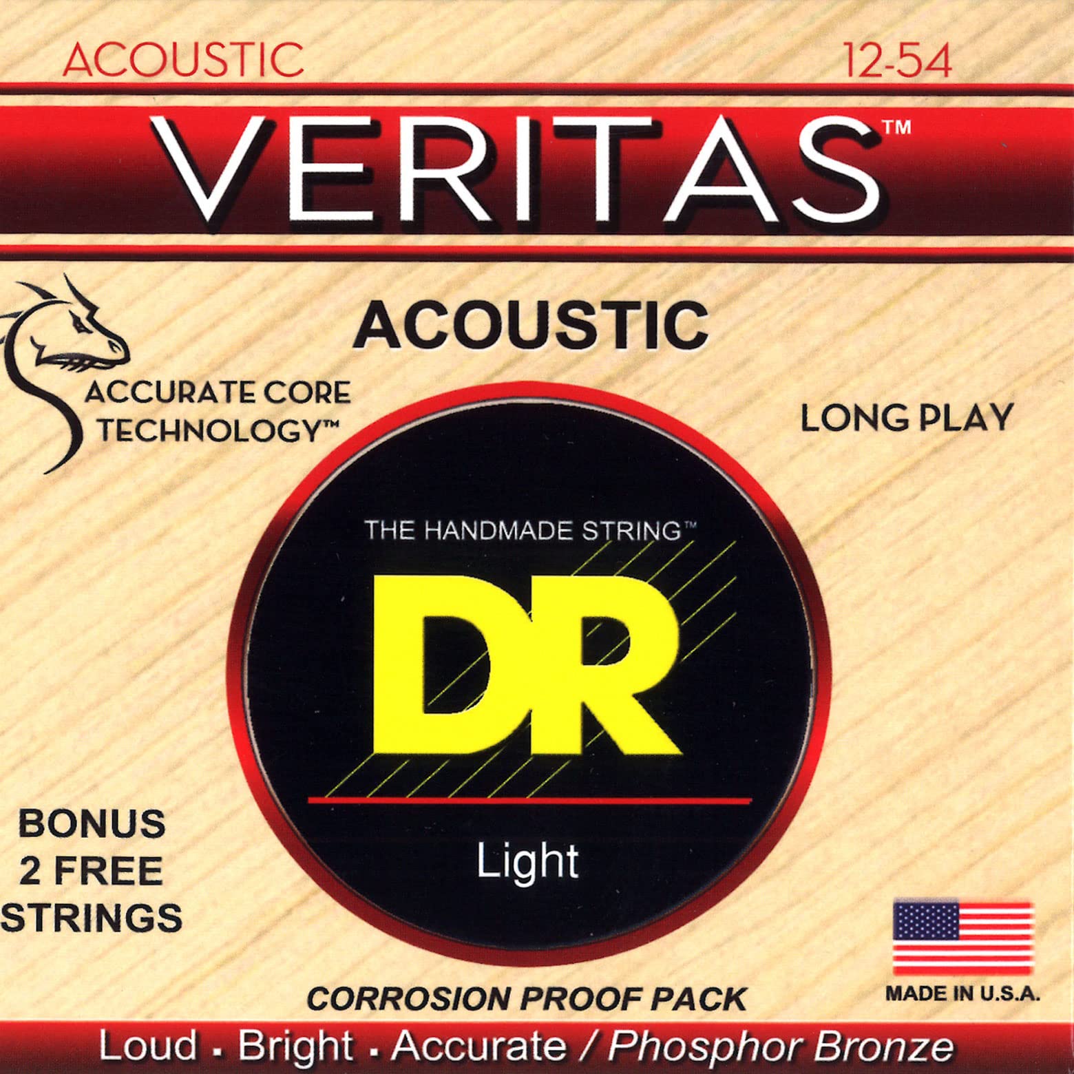 

DR VERITAS Phosphor Bronze Acoustic Guitar Strings .012-.054 VTA-12