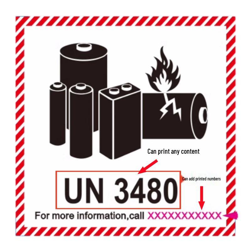 100 Sheets of Lithium Battery Fireproof Labels: UN3481, 3480, 3090 Warning Labels In Stock