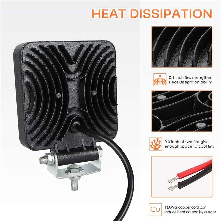 For Work Light 35Mm (Pair)-Square Without Aperture