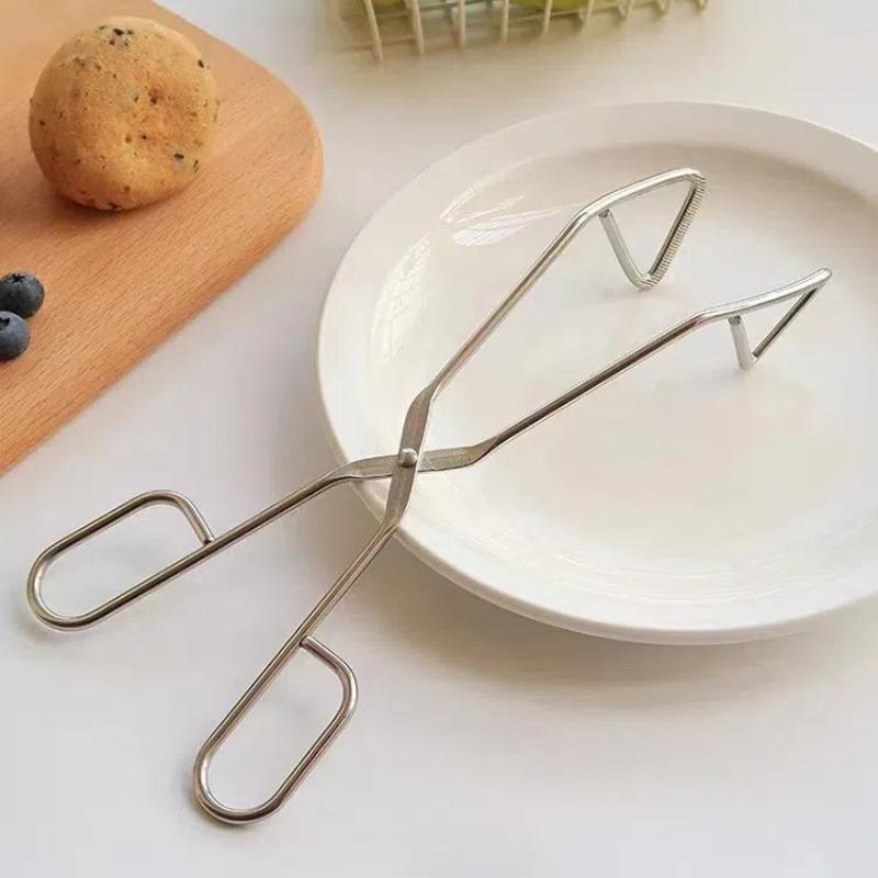 Heat Resistant Hollow-Out Barbecue Clip, Food Tongs, BBQ Accessories, Stainless Steel Material for Kitchen BBQ