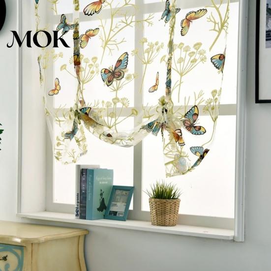 Room Curtain Roman Blind Flower Pattern Elegant Window for Home