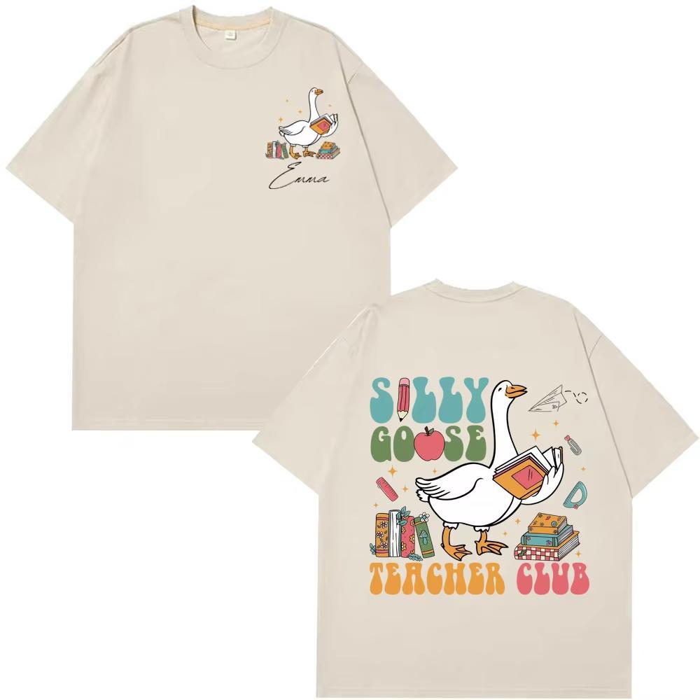funny Silly Goose Teacher meme tshirt men women Highquality Tshirts Summer pure cotton casual Aesthetic trendy Top