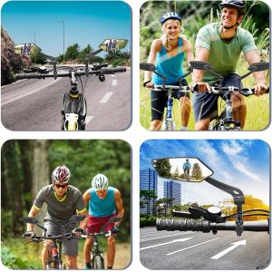 Bicycle Rear View Mirror Extra Large 2 Pieces 360 Degree Rear View Mirrors For Bicycle Ebike Mountain Bike MTB (Left + Right)