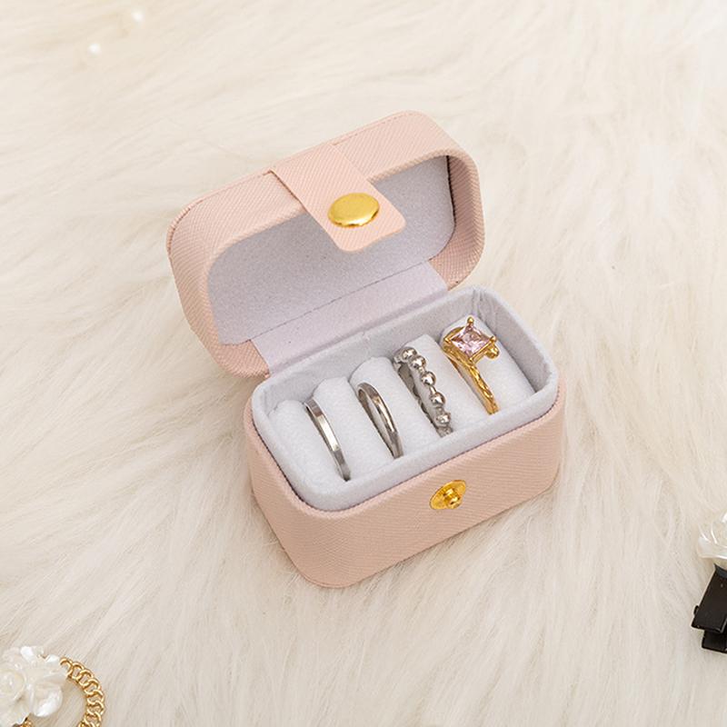 

Pu Leather Girl Portable Mini Jewelry Earrings Stud Earrings Jewelry Box Organizer