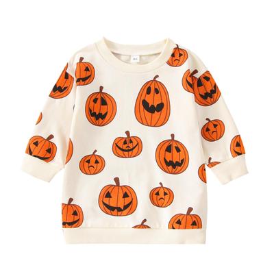 Toddler Baby Halloween Outfit Boy Girl Pumpkin Sweatshirt Crewneck Pullover Sweater Long Sleeve Shirt Fall Clothes