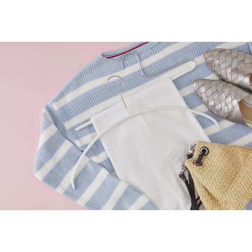 MAWA German Non-Slip Hangers, Economical, 40 Pieces, Set of 10, White, 10-Year Warranty