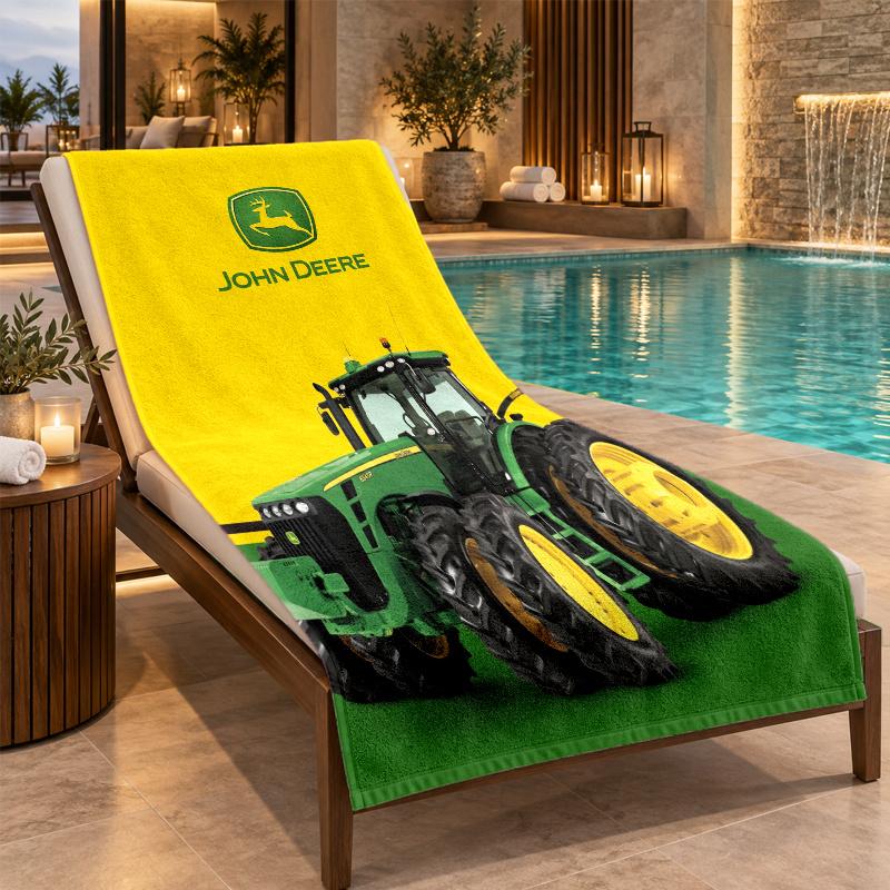 Beach Towel with John Deere Design, Quick Dry Lightweight Towel for Swimming Pool Travel