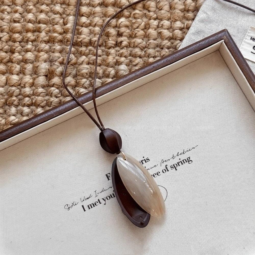 Resin Pendant Necklace Vintage Clothing Pendant Gifts Long Necklace  Women