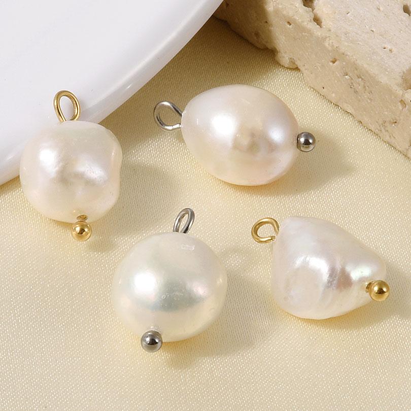 2pcs Irregular Round Three-Dimensional Real Shell Pearl Charm For Jewelry Making Supplies Handmade Sea Beach Accessories Pendant
