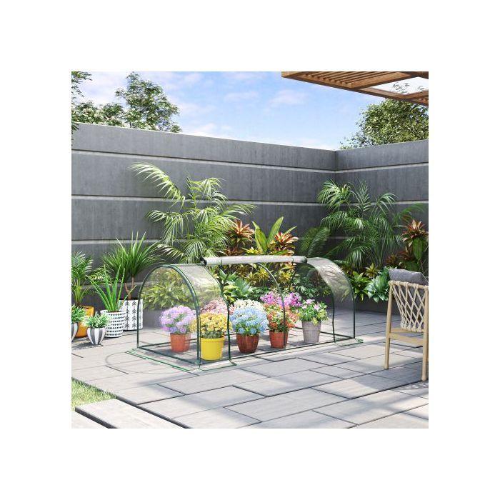 Gewächshaus - MUVOE - 200x100x80 cm - Stahl - Kunststoff - Grün