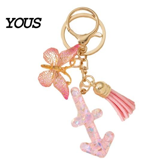 Lightweight Keychain Pendant, The Zodiac Charm with Butterfly Durable Tassel, Metal Keyring for Handbag Backpack Bag Pendant Small