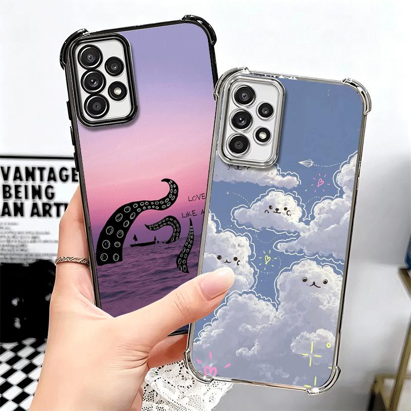 Summer Vibes Doodle Art Sky Soft Phone Case For Samsung A17 A27 A07 A37 A57 A16 A56 A15 A55 A14 A54 A13 A53 A26 A36 A25 A35 A24