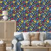 Ladybugs Wallpaper Navy Blue and Yellow for Living Room and Bedroom 50x1000