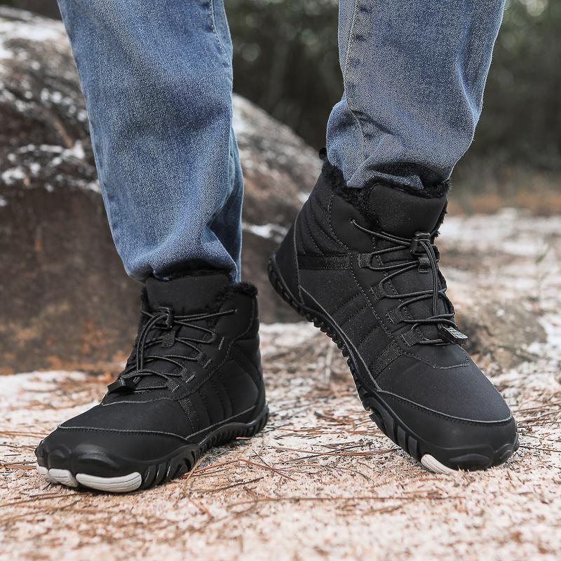 Winter Snow Boots Women's Plush Cotton Shoes Men High-top Short Boots Warm Hiking Shoes Non-slip