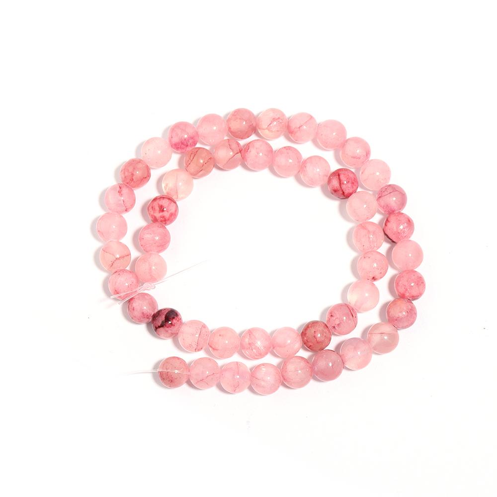 1 Strand 4/6/8/10/12mm Natural Pink Persian Jade Stone Beads Round Loose Gem Beads For Jewelry Making DIY Bracelet Accessories