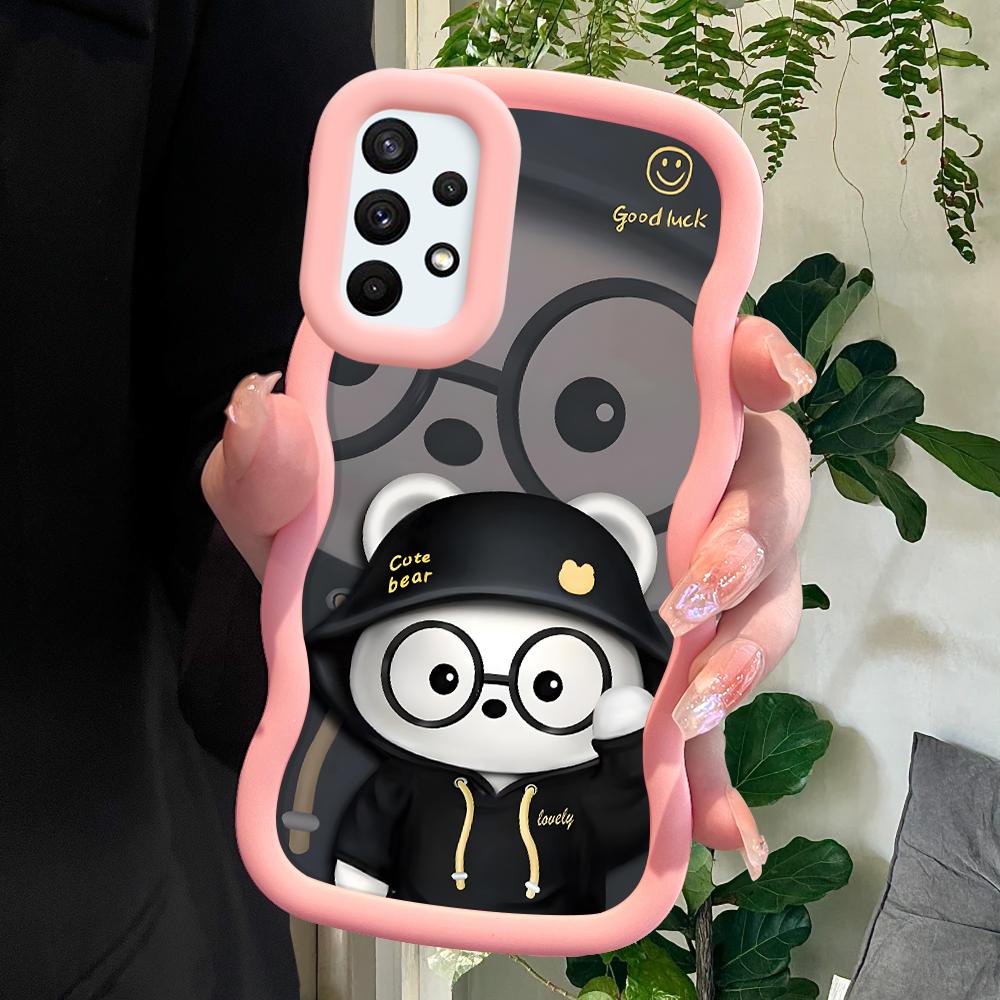 

Окрашенный узор Big Wave Edge Мягкий силиконовый материал Macaron чехол для телефона противоударный защитный резиновый чехол для Samsung Xiaomi Poco Redmi Xiaomi Poco C75 5G розовый