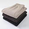 Stylish Wool Blend Fleece-Lined Barrel Leg Pants, Mid-Aged, Elastic, Casual, Fashionable Straight Leg Design