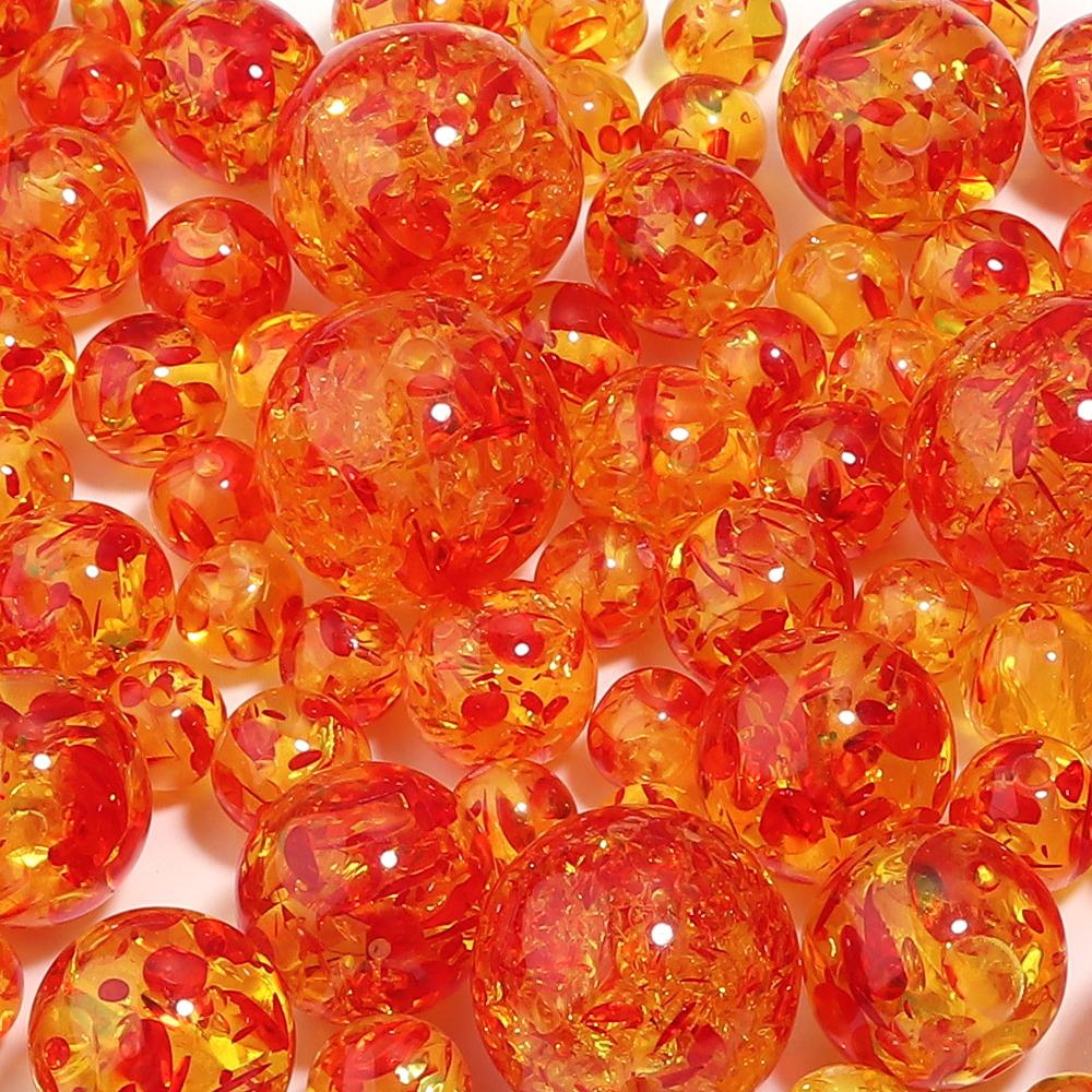 5-30pcs Imitation Amber Beads Round Loose Spaced Acrylic Beads For DIY Crafts Charms Bracelet Necklace Accessory 8/10/12/16/20mm