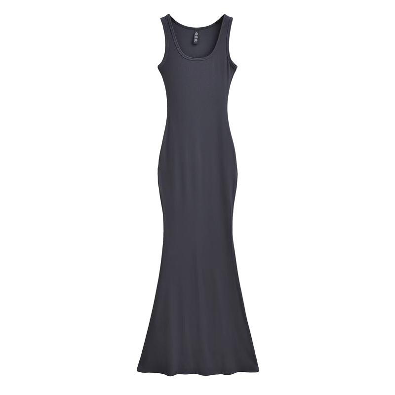 

Pure Desire Slim-Fit Tank Dress - Round Neck, Elastic Mermaid Skirt, Women s Fashion Base Layer Large